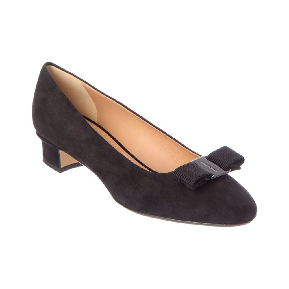 Ferragamo Suede Pump, Black
